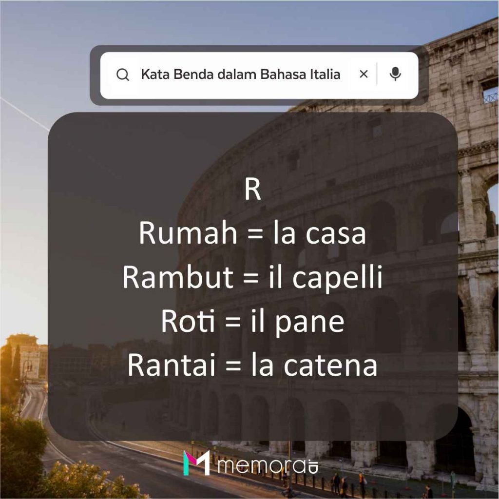 Kata Benda dalam Bahasa Italia